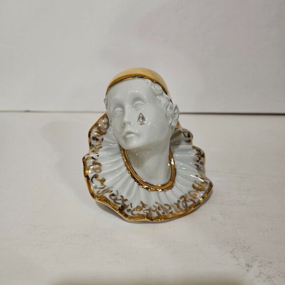 Limoges Swarovski - Clown / Pierrot Teardrop Crystal Capodimonte Italy - Picture 1 of 5